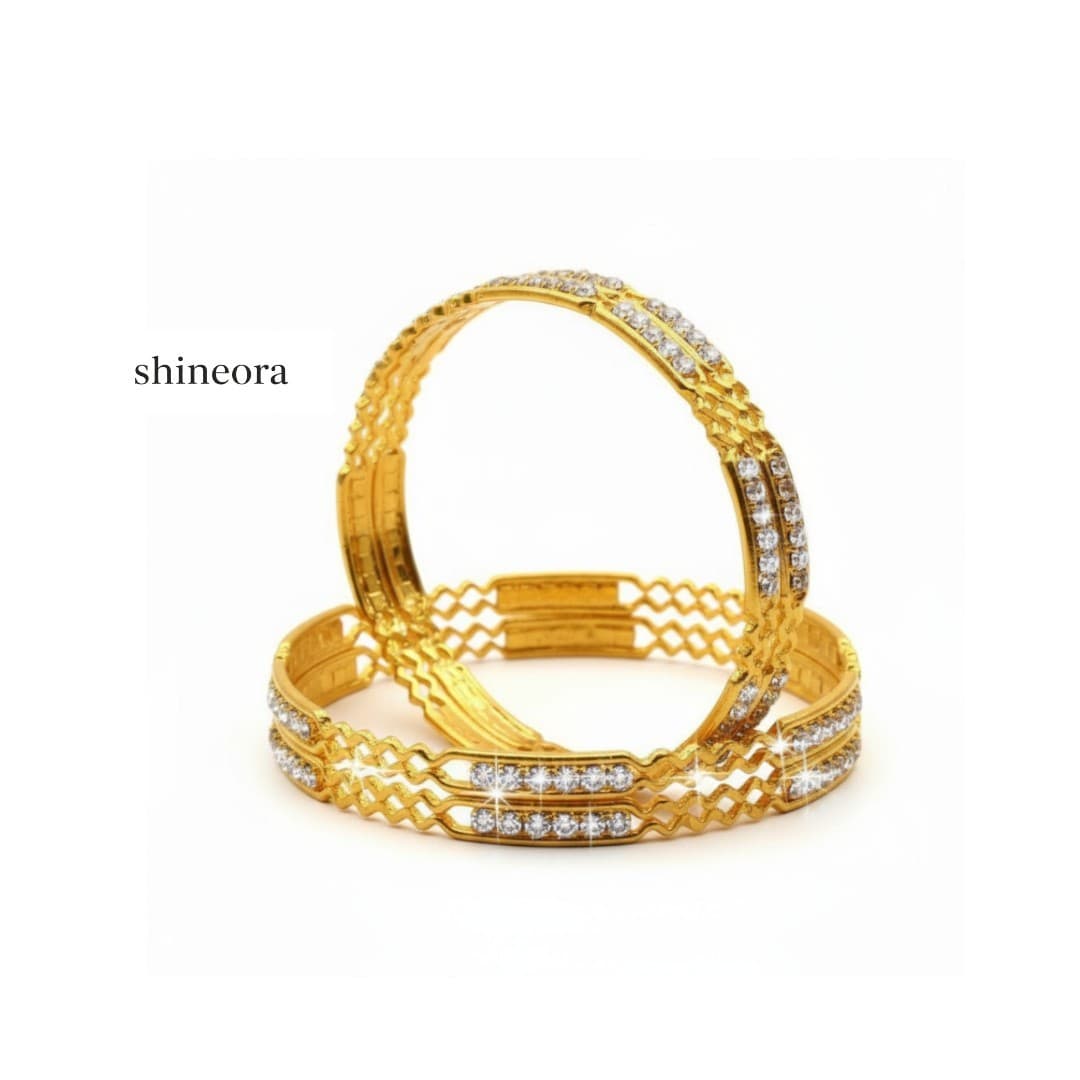 Royal Radiance Crystal Bangle Set