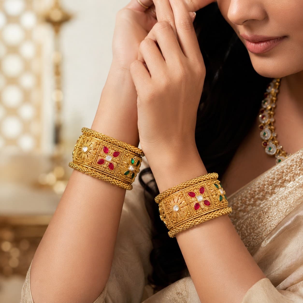 Shineora Noor-E-Mahal Kada Set of 2