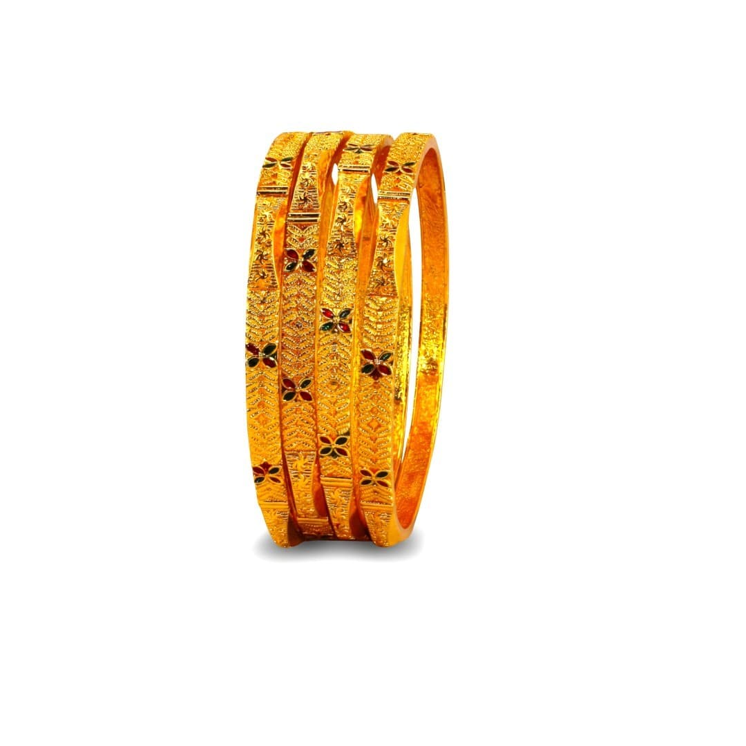 Shineora Pushprekha Meenakari Bangles Set Of 4 - 9