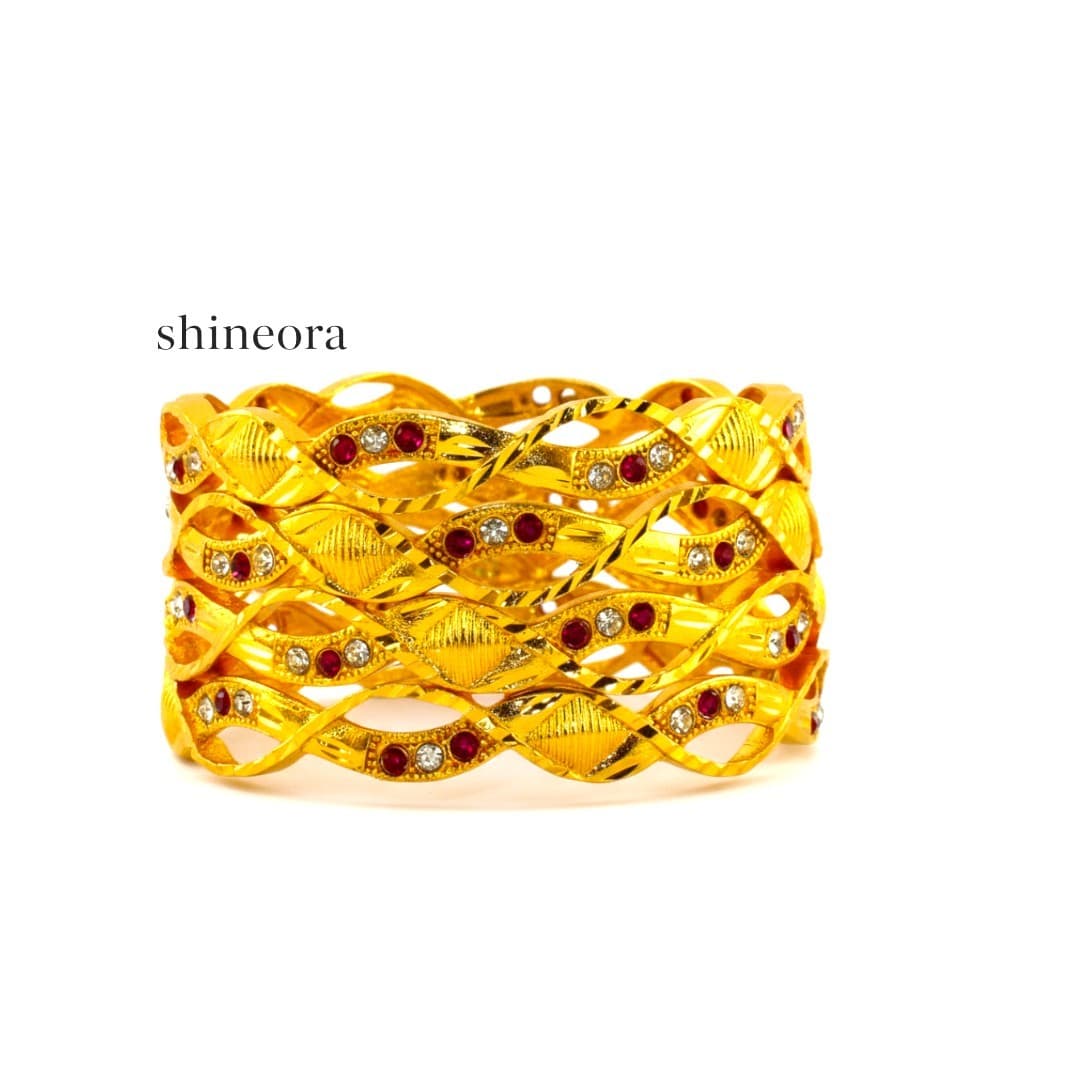 Golden Glamour Sparkle Bangles