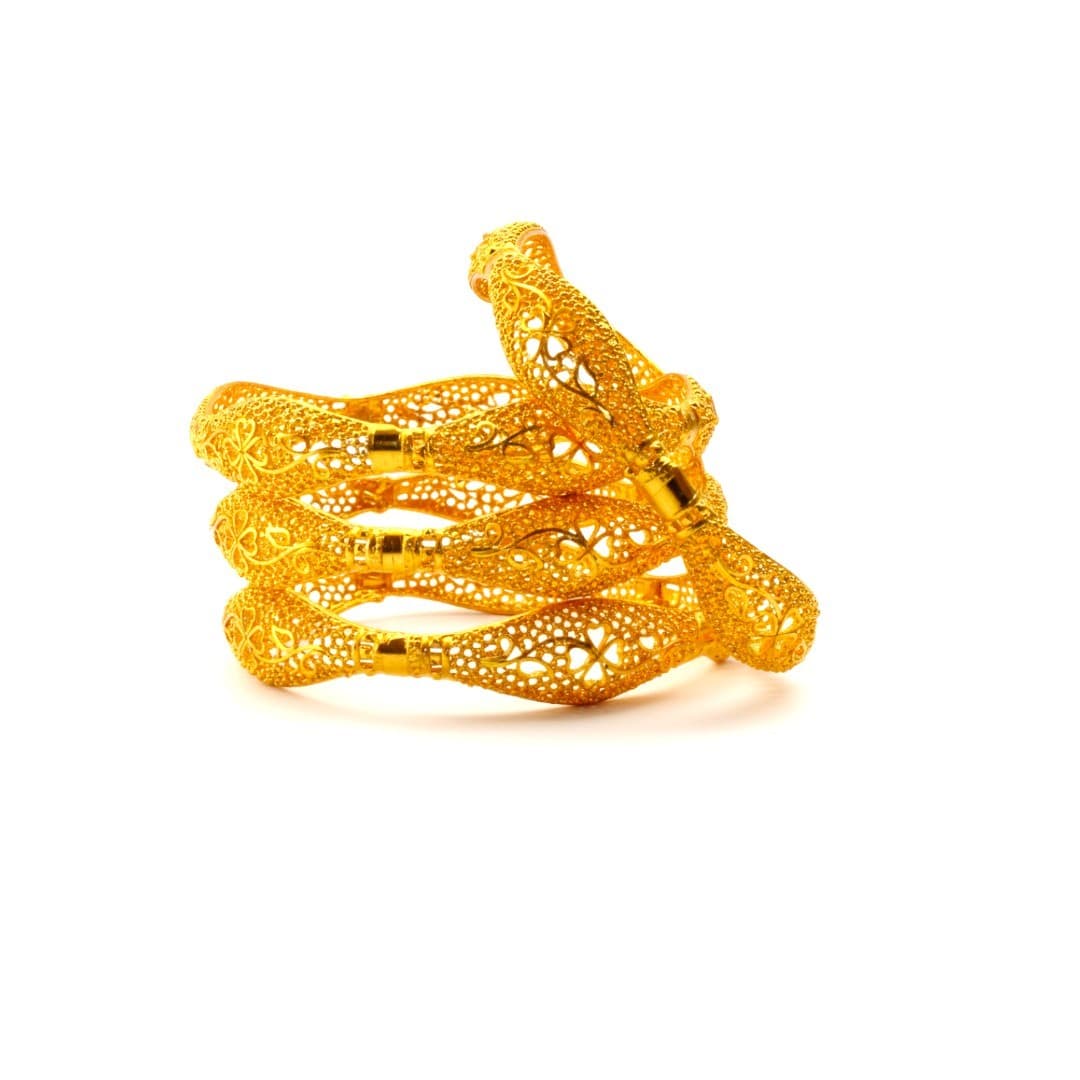 Shineora Royal Filigree Floral Bangles Set of 4 - 4