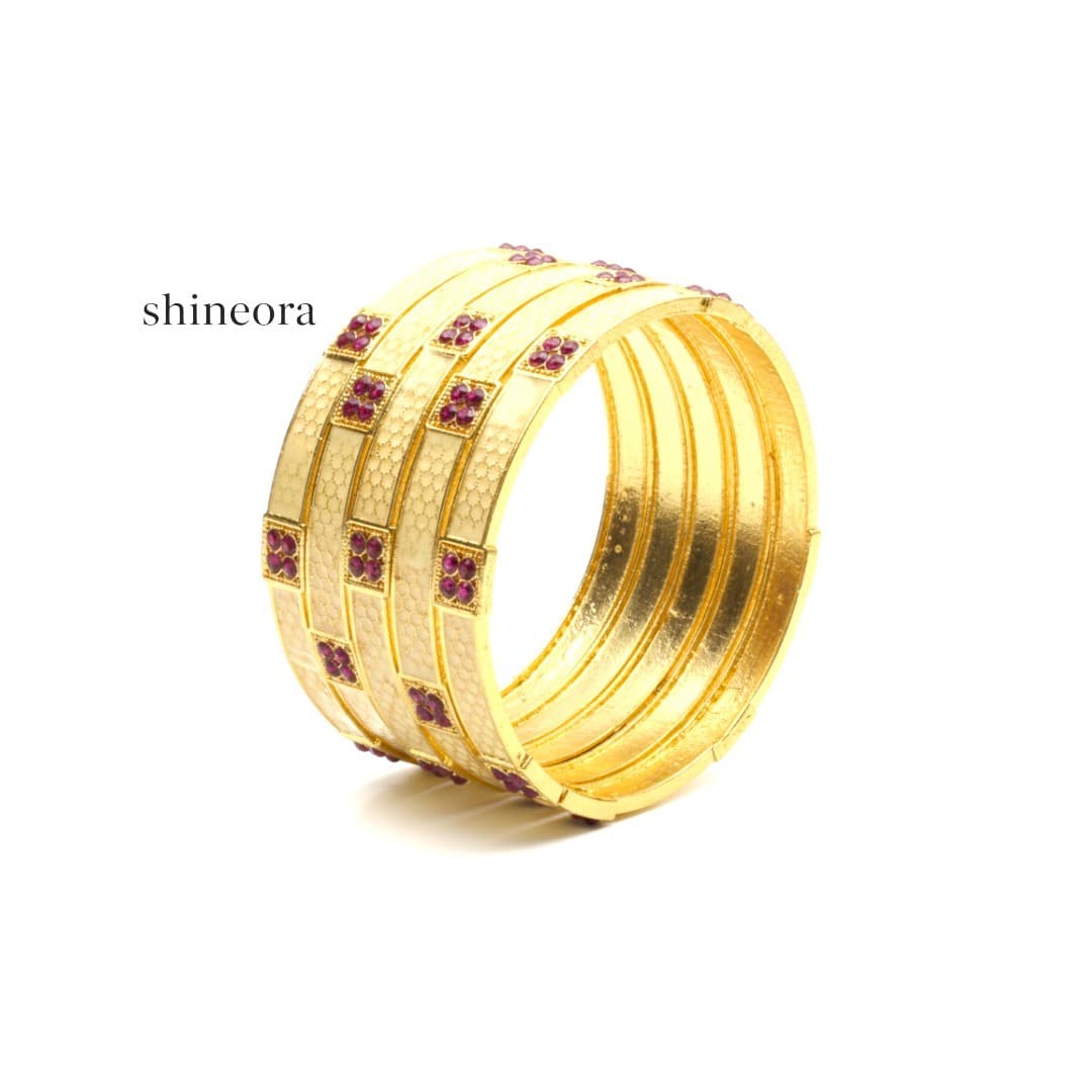 Heritage Ruby Charm Bangles - 4