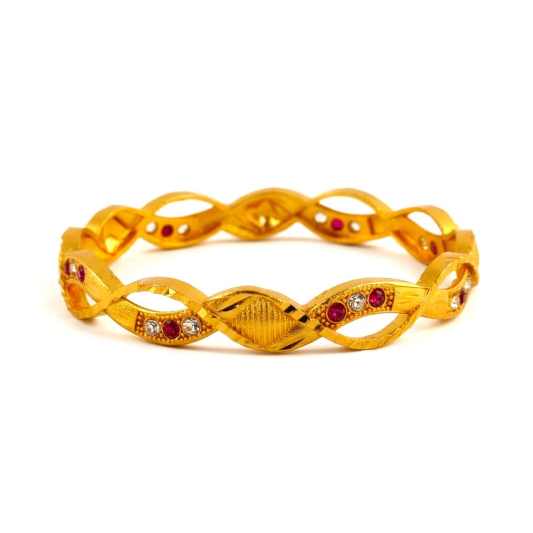 Golden Glamour Sparkle Bangles - 6