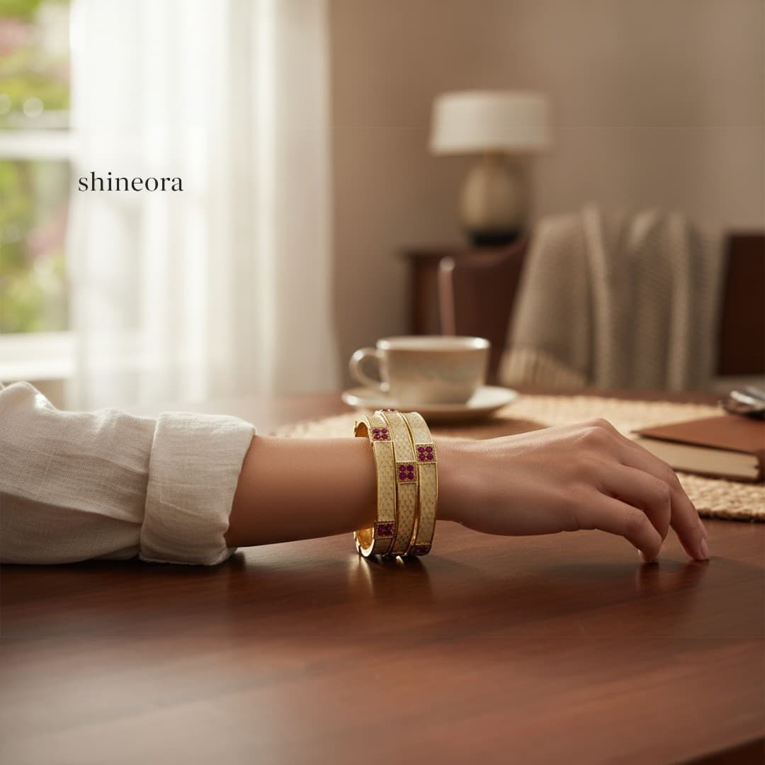 Heritage Ruby Charm Bangles