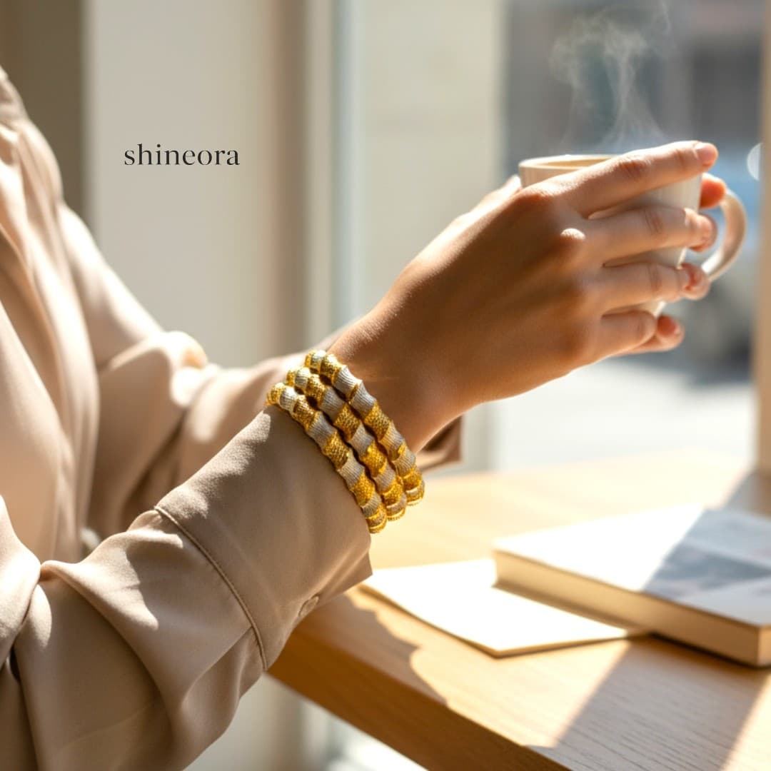 Golden Waves Dual-Tone Bangles