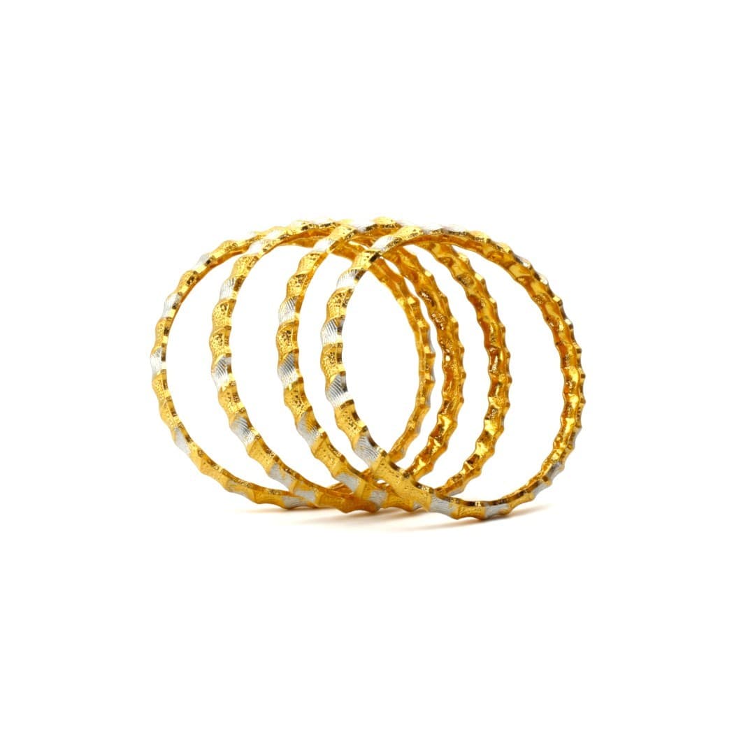 Golden Waves Dual-Tone Bangles - 5