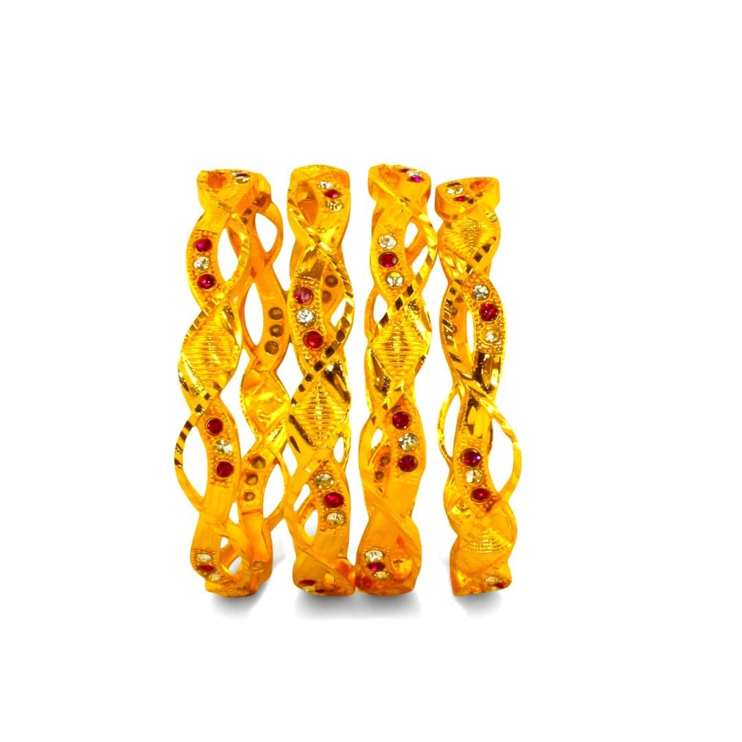 Golden Glamour Sparkle Bangles - 3