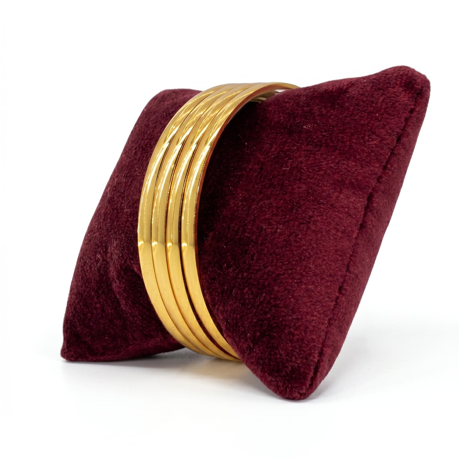 Shineora Women Gold-Plated Minimalist Stackable Bangles Set (Pack of 4) - 4