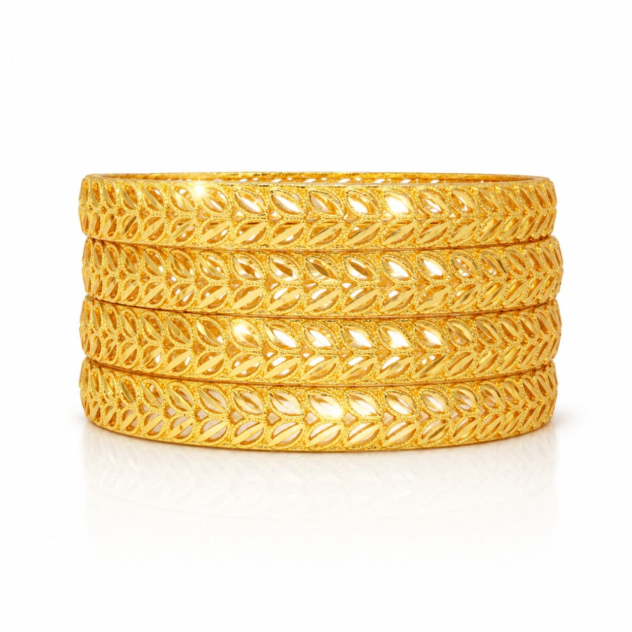 Golden Aura Designer Bangles set of 4 - 6