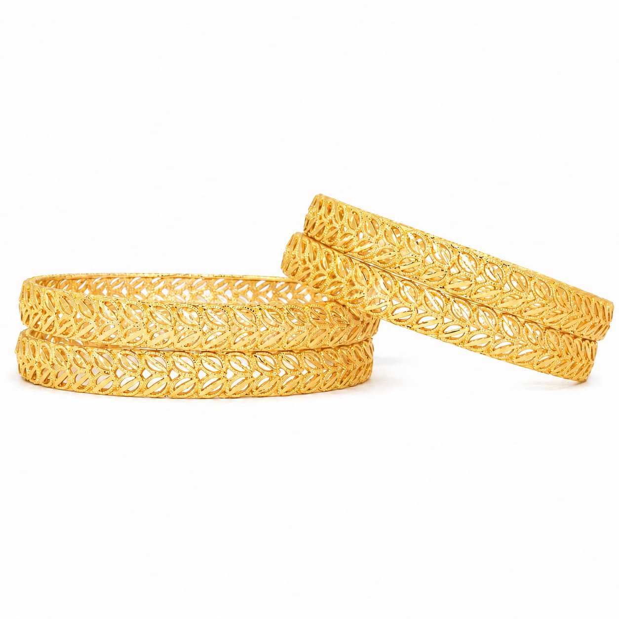 Golden Aura Designer Bangles set of 4 - 5