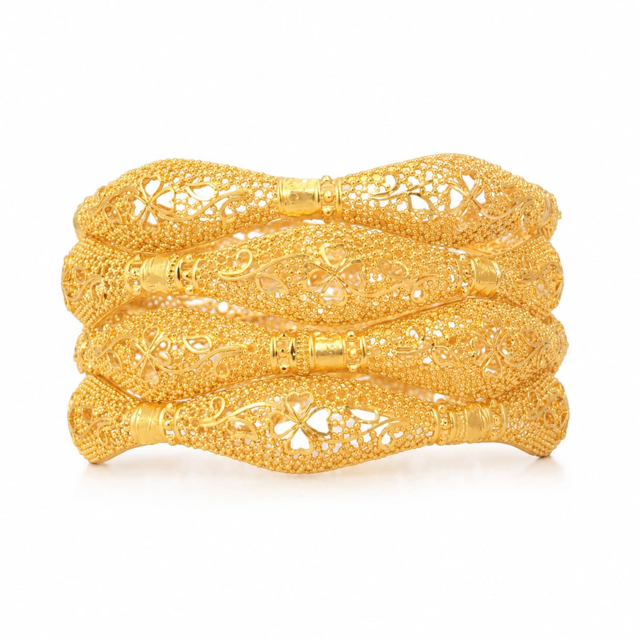 Shineora Royal Filigree Floral Bangles Set of 4 - 8