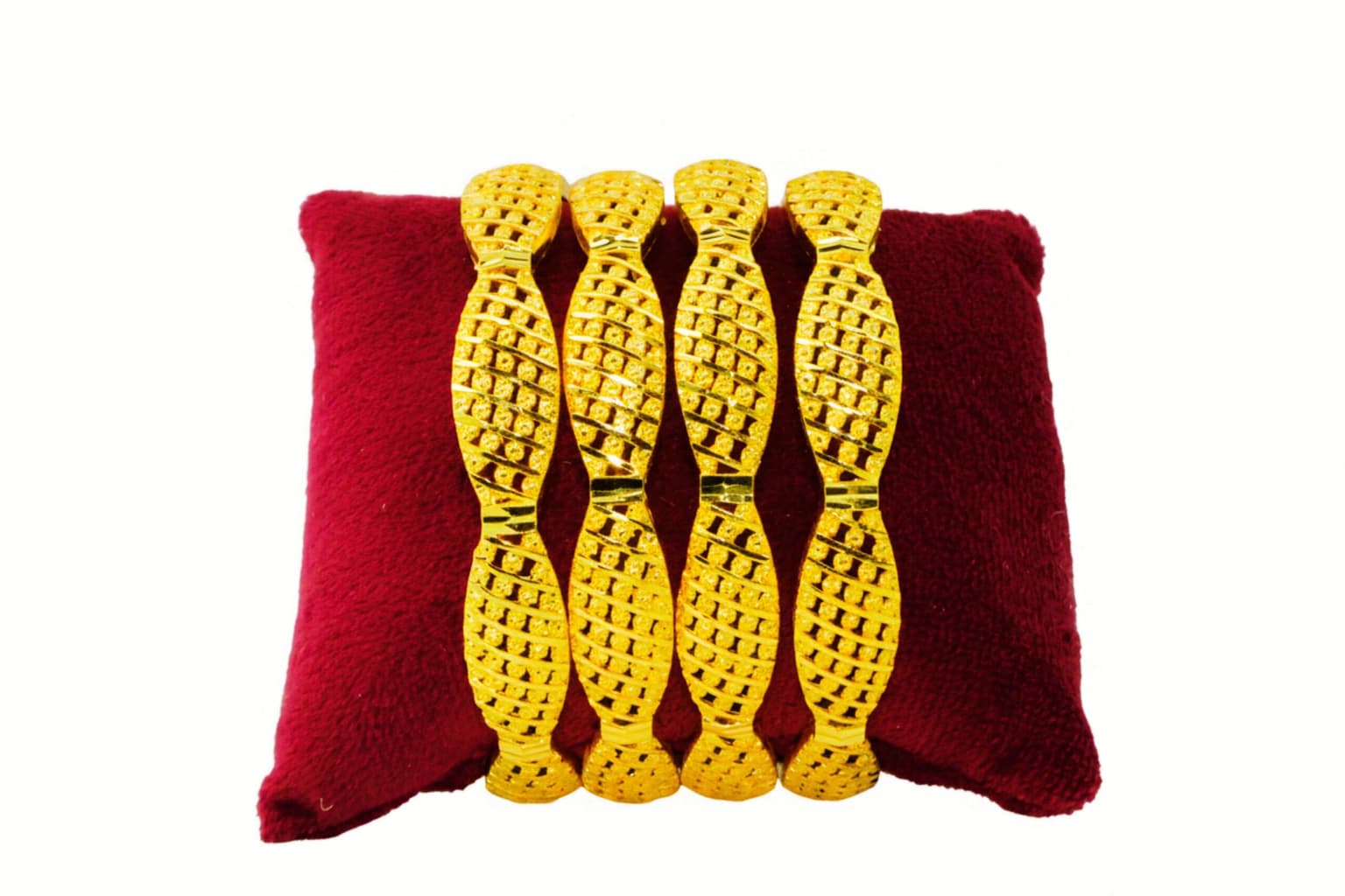 Shineora Luxe Twisted Gold Bangle Set of 4 - 6