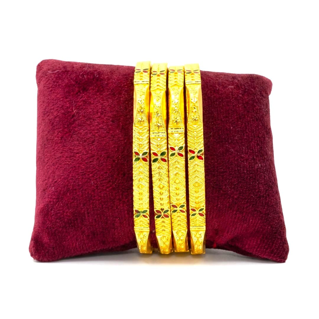 Shineora Pushprekha Meenakari Bangles Set Of 4 - 6