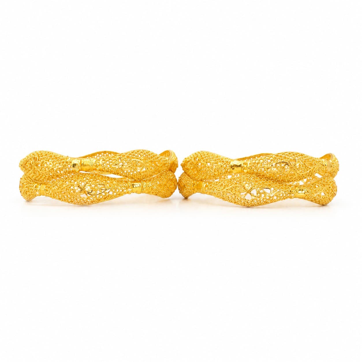Shineora Royal Filigree Floral Bangles Set of 4 - 9
