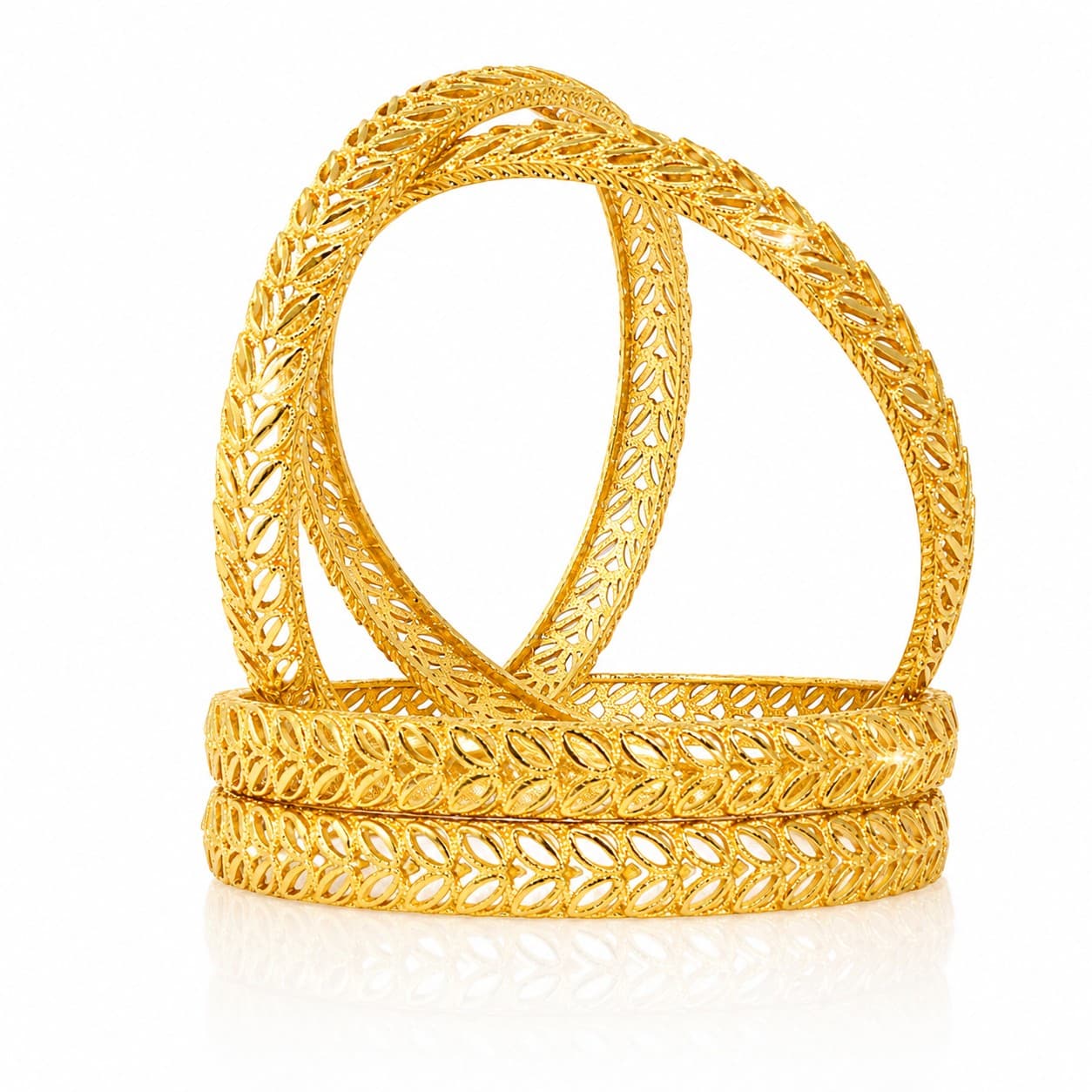 Golden Aura Designer Bangles set of 4