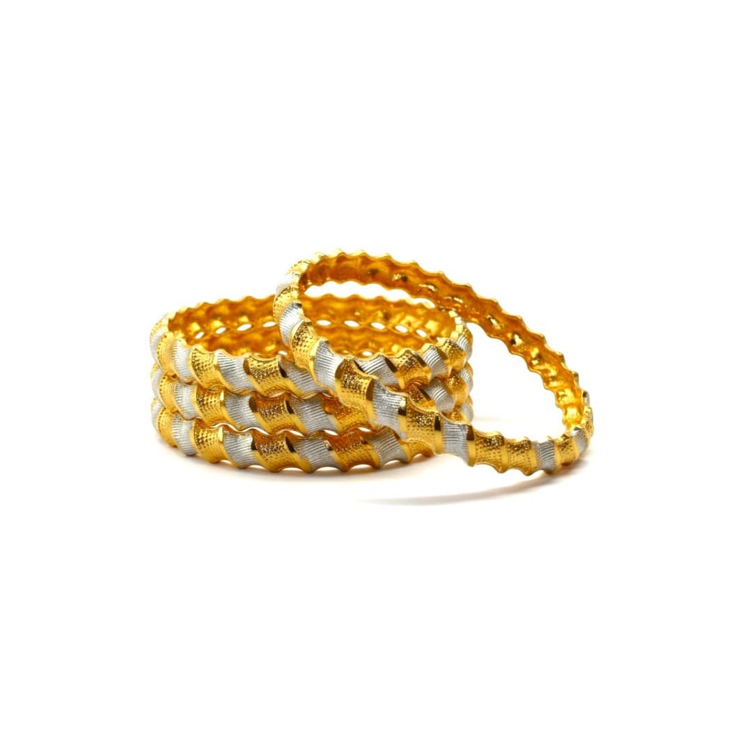 Golden Waves Dual-Tone Bangles