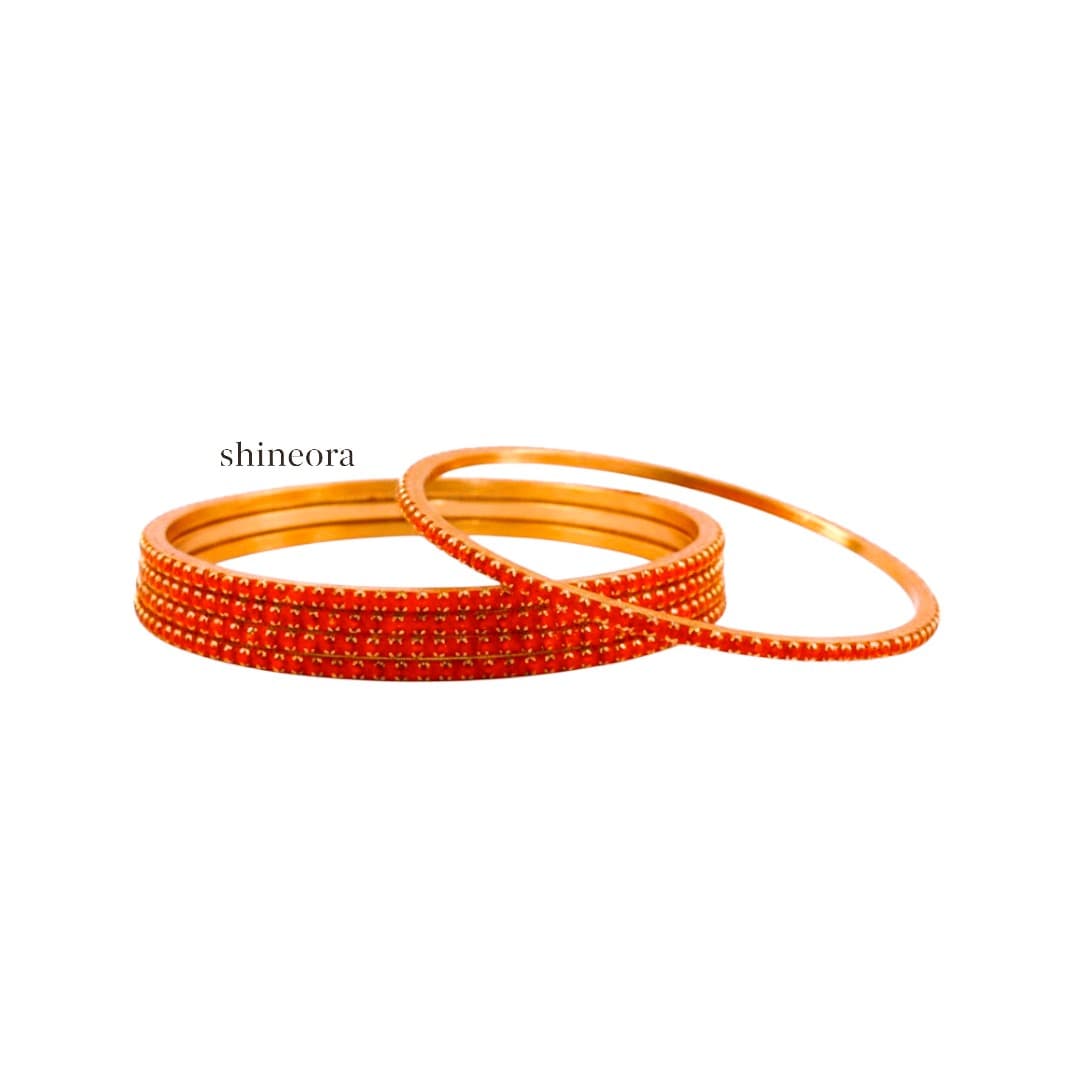 Coral Sparkle Bangles - 3