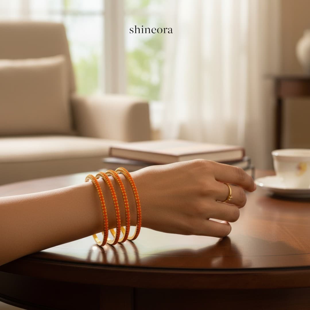 Coral Sparkle Bangles