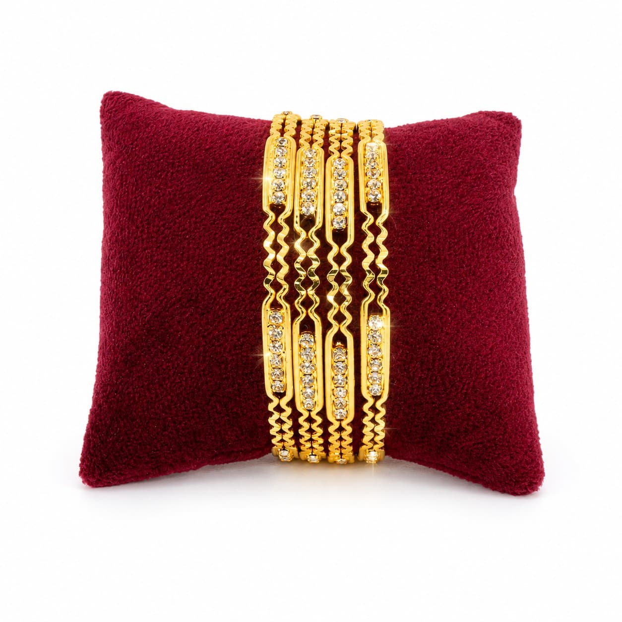Royal Radiance Crystal Bangle Set - 3