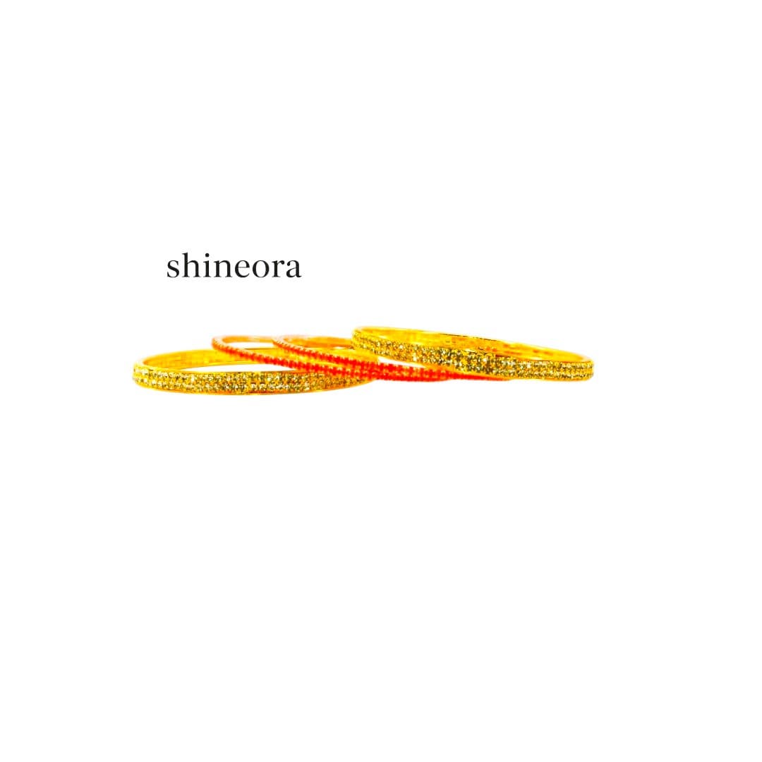 Shineora Radiant Gold-Orange Crystal Bangle - 3