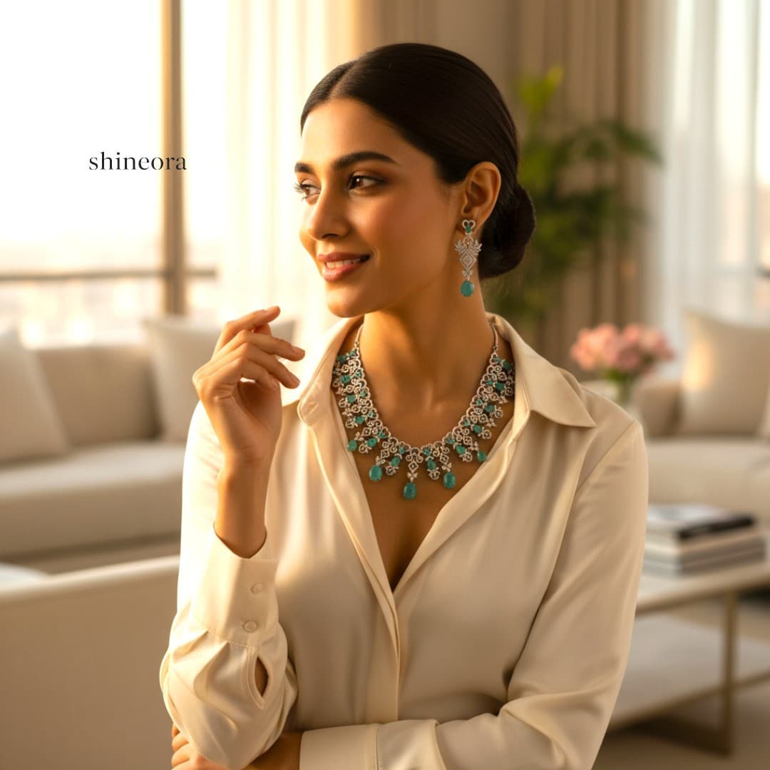 Shineora Emerald Grace Necklace Set - 3