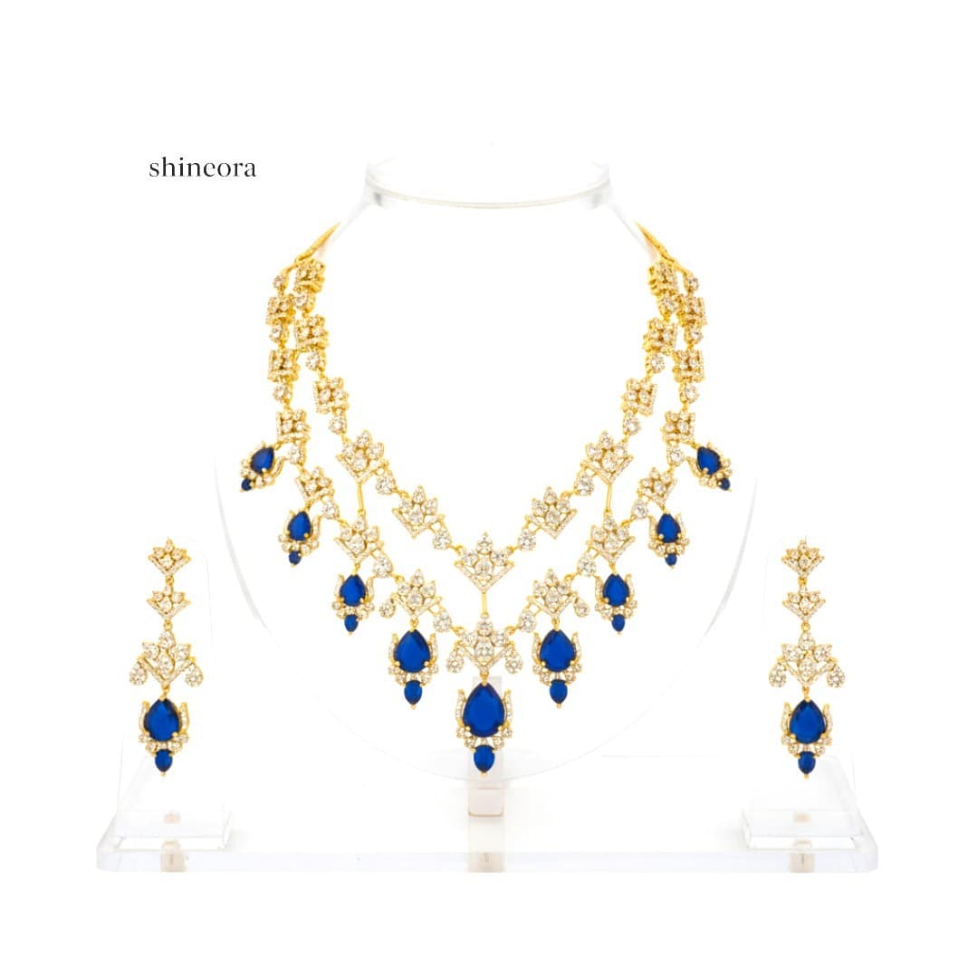 Shineora Sapphire Royale Necklace Set