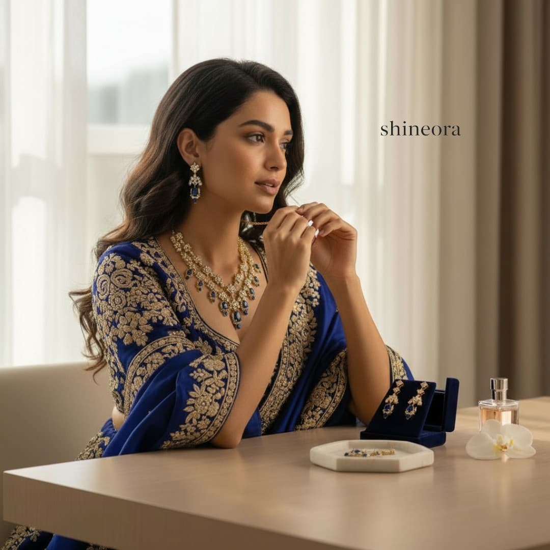 Shineora Sapphire Royale Necklace Set
