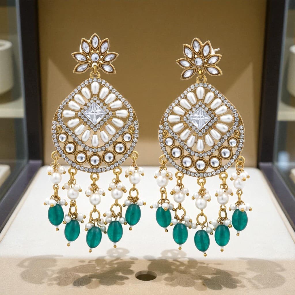 Zarina Emerald Chandbali