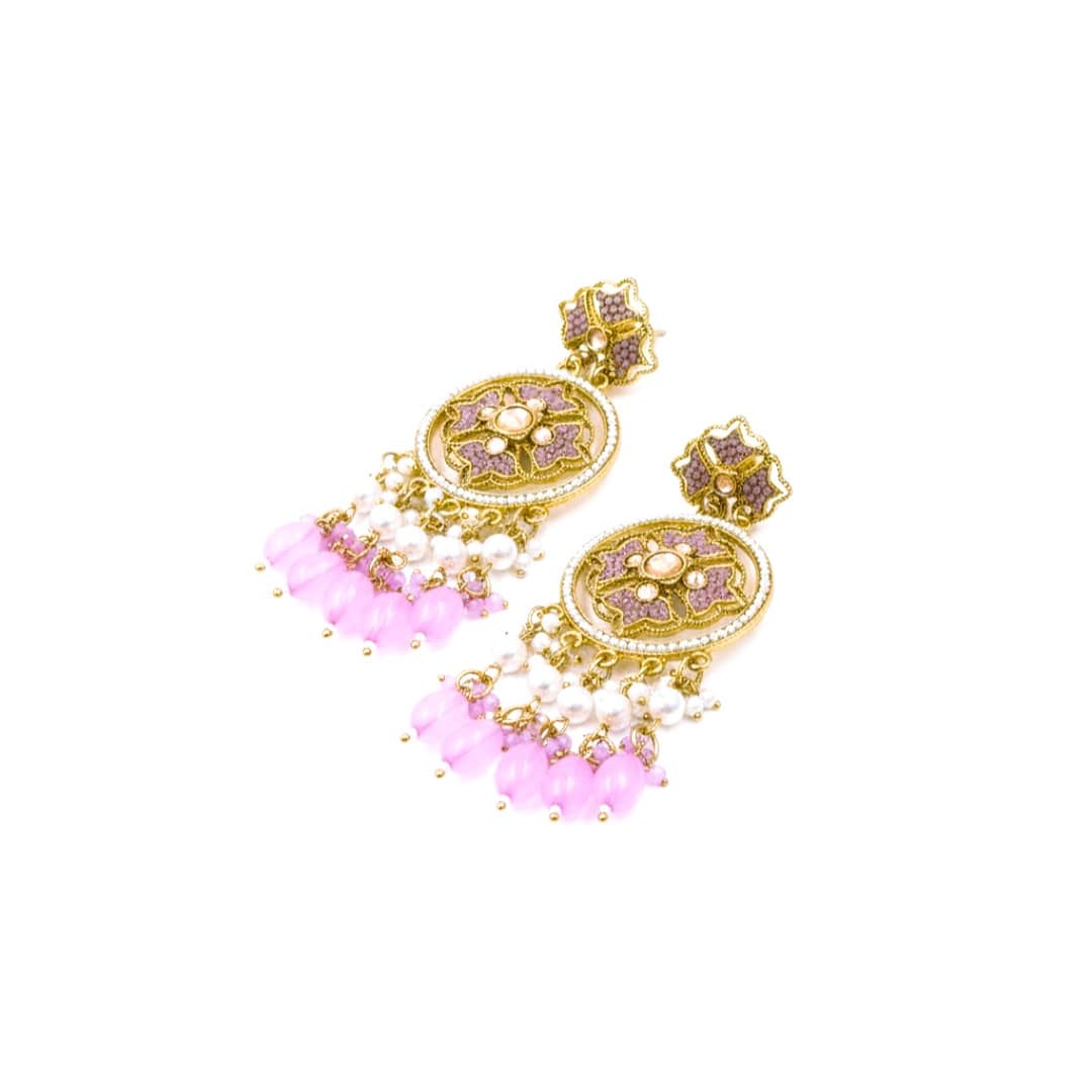 Blush Bloom Chandbali Earrings - 4