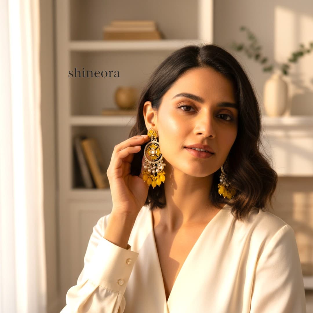 Sunshine Glow Chandbali Earrings