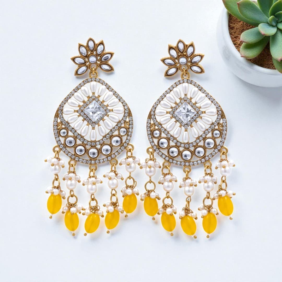 Golden Radiance Chandbali Earrings