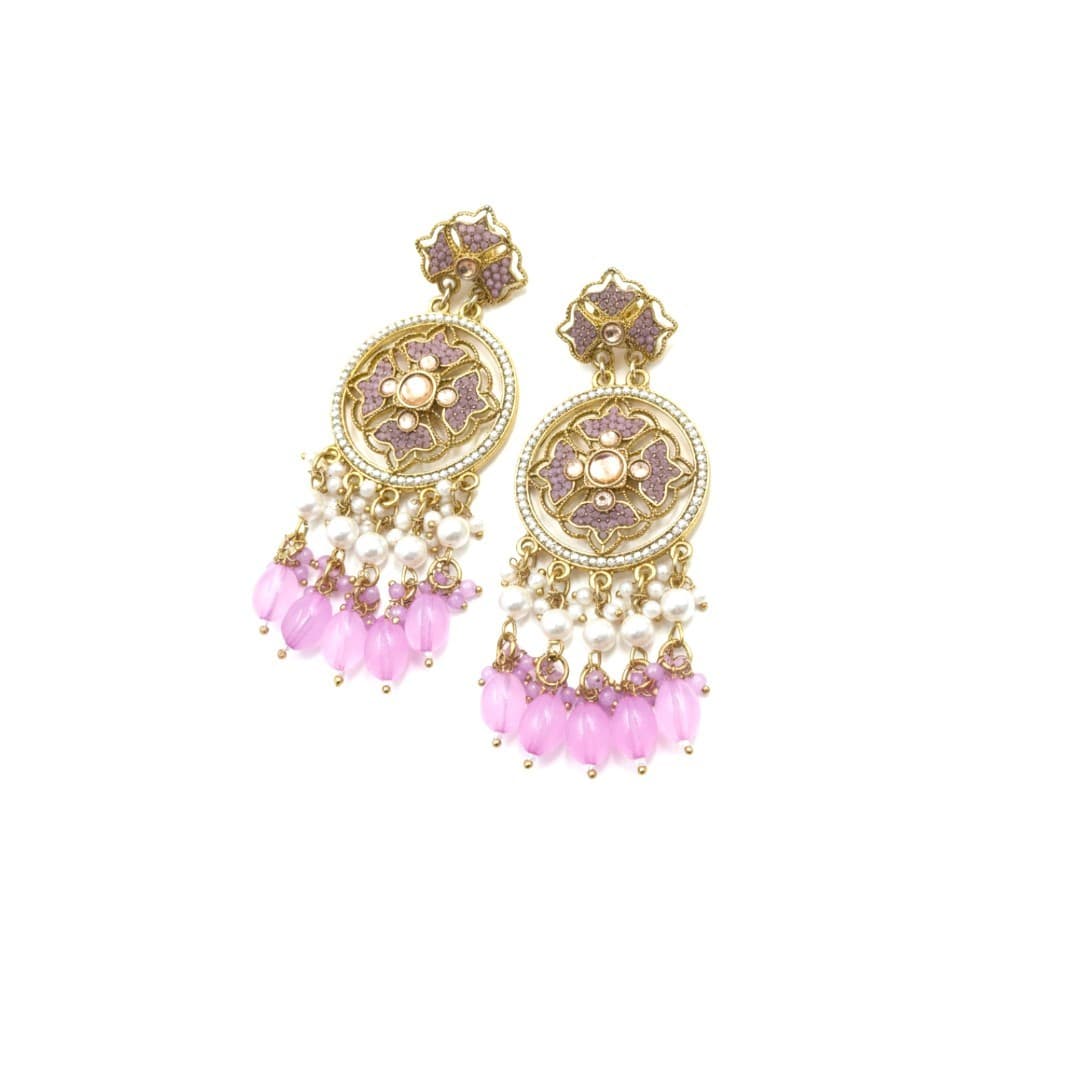 Blush Bloom Chandbali Earrings
