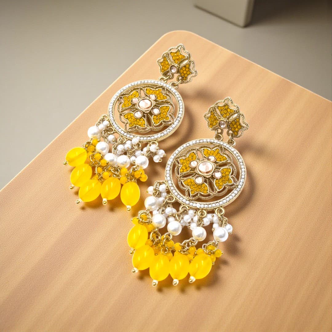 Sunshine Glow Chandbali Earrings - 3