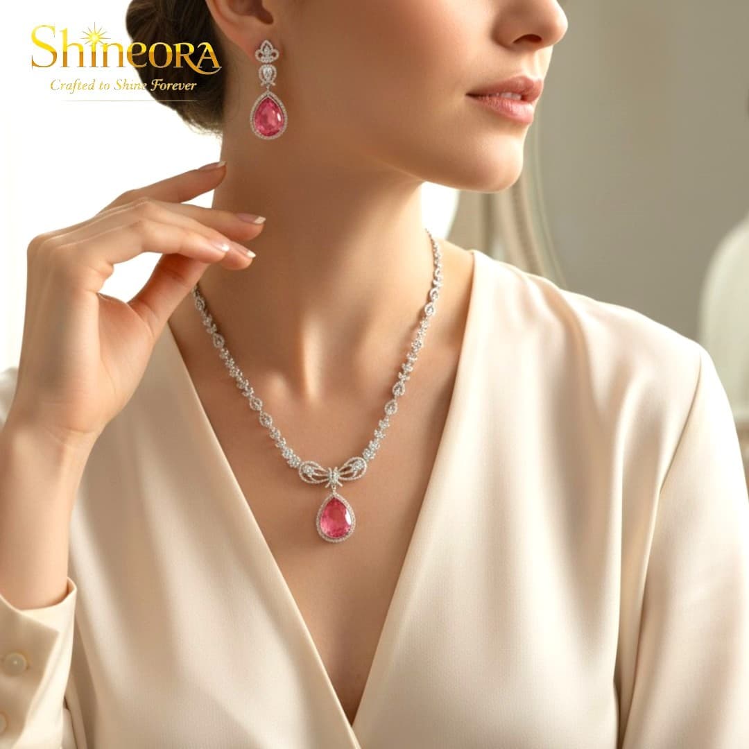 The "Rosé Ribbon" Royal Teardrop Set