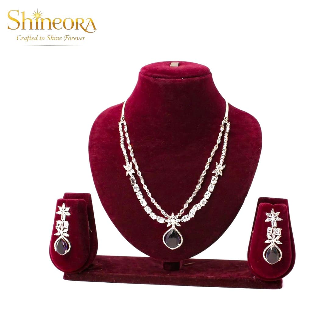 Midnight Bloom: Dual-Layer Diamond & Black Onyx Teardrop Set