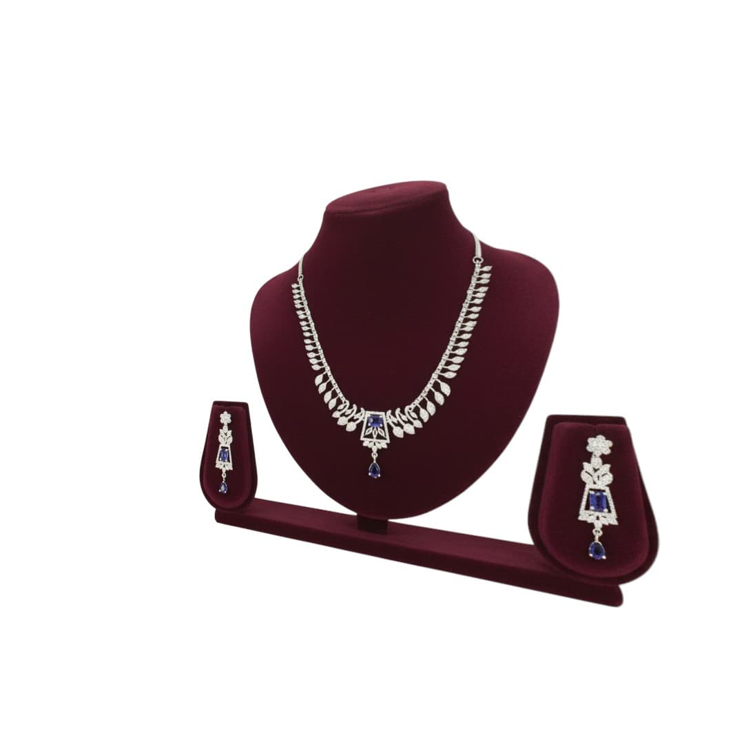 Royal Azure Leaf Jewelry Set - 4