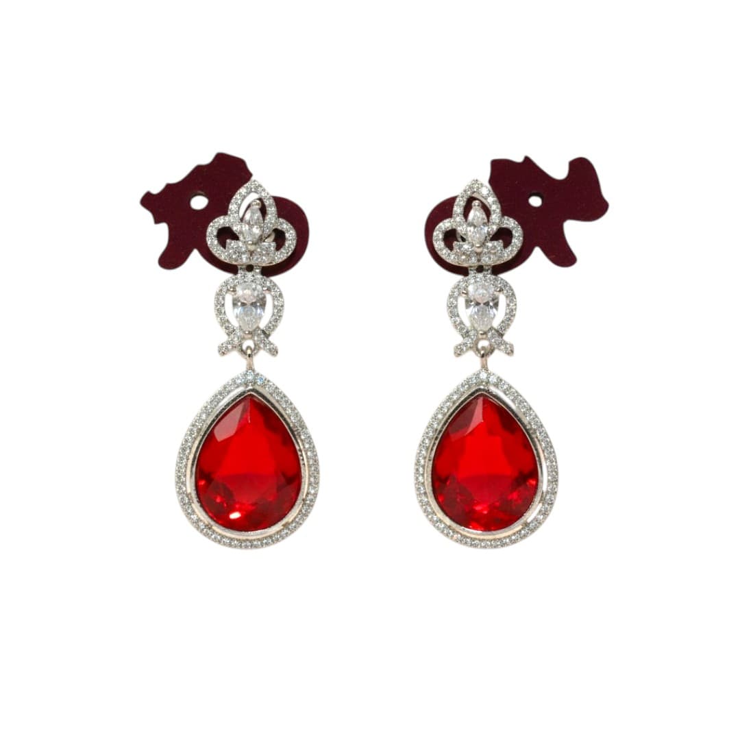 Ruby Elegance Drop Necklace Set - 3