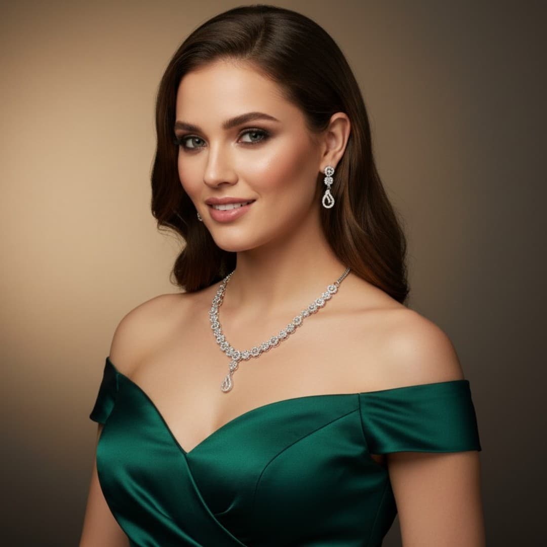Nooréva Crystal Drop Necklace Set - 7