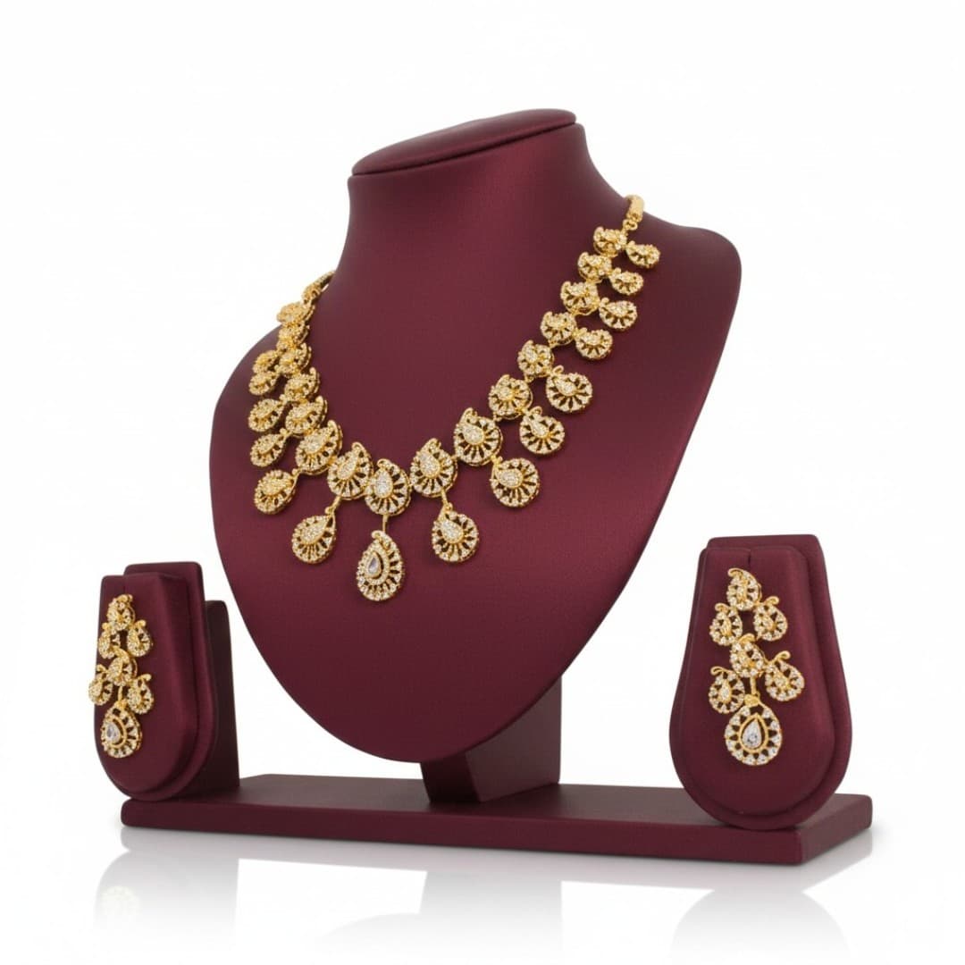 Zarvani Dewdrop Necklace Set - 4