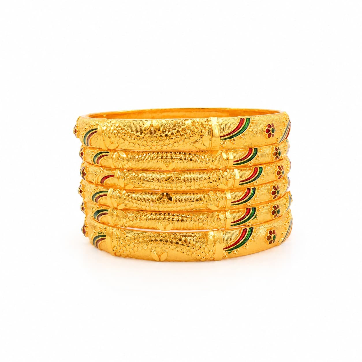 Shineora Rangrekha Heritage Bangles Set of 6 - 7