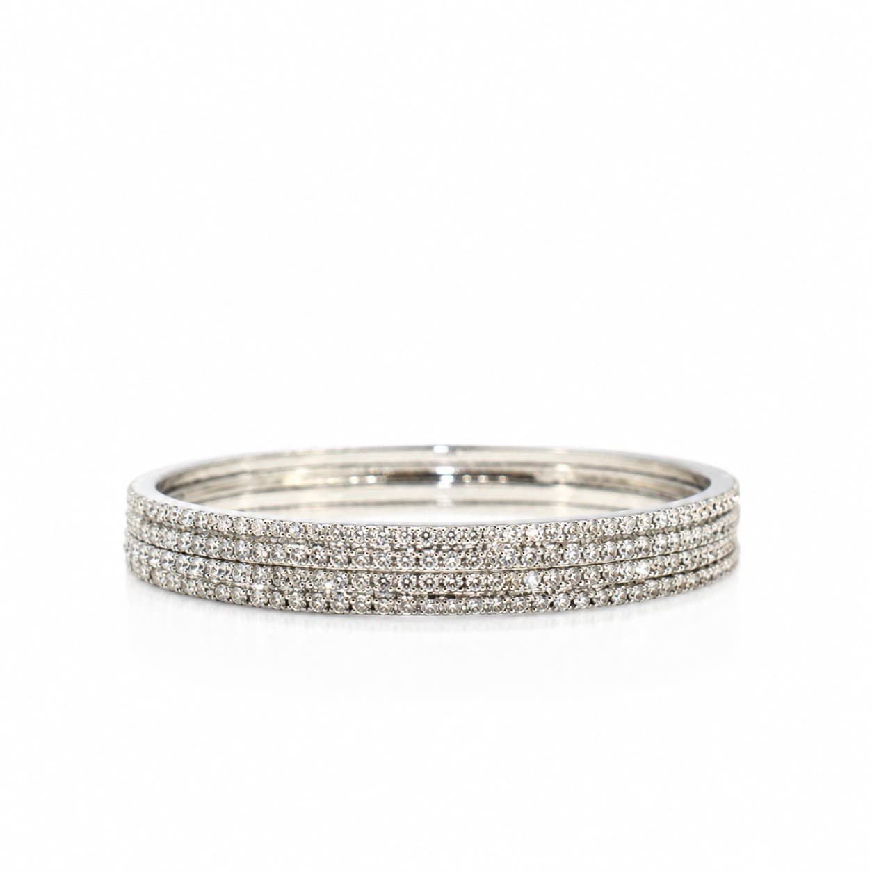 Shineora Women Silver-Plated Crystal Studded Contemporary Bracelet - 6