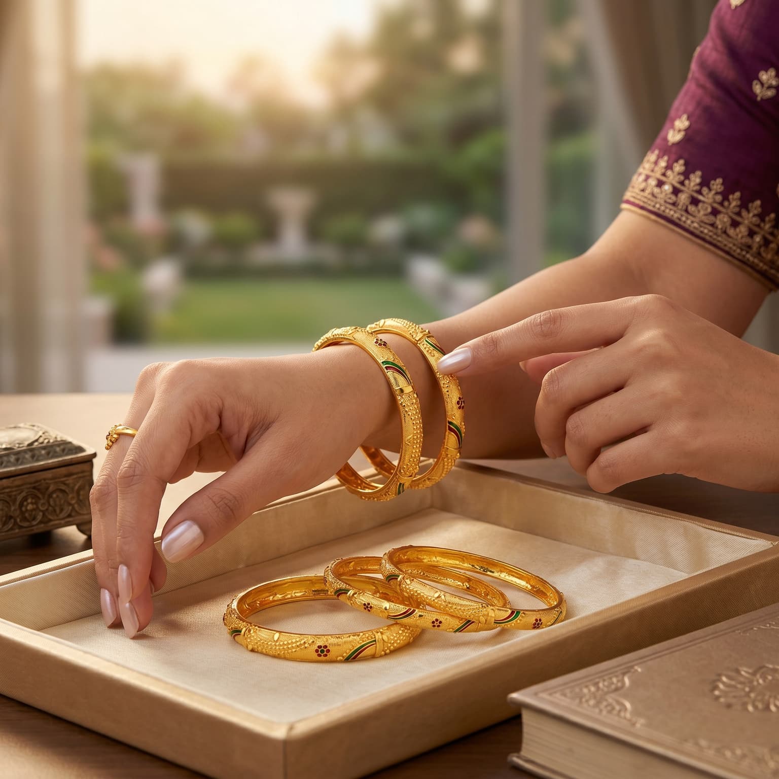 Shineora Rangrekha Heritage Bangles Set of 6