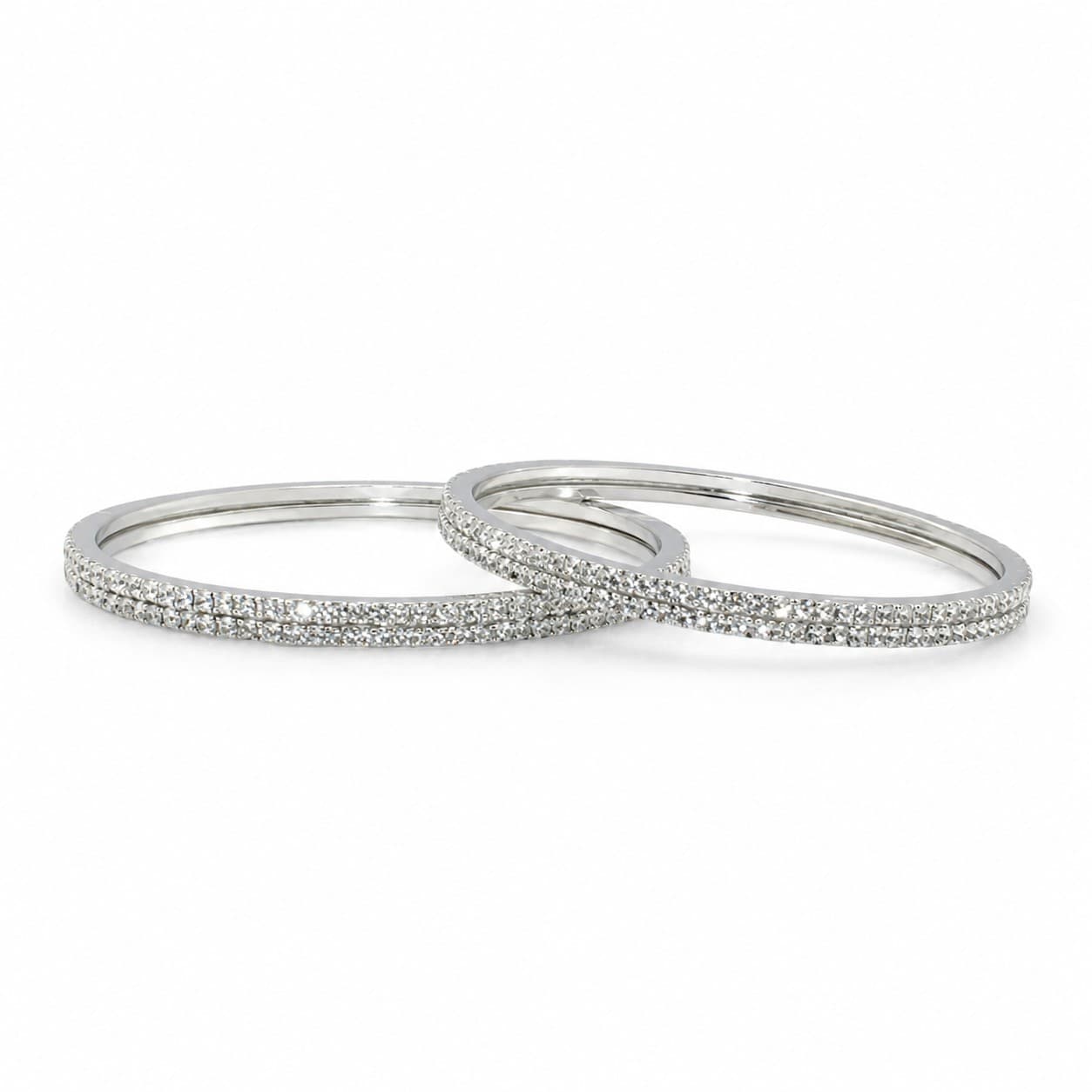 Shineora Women Silver-Plated Crystal Studded Contemporary Bracelet - 5