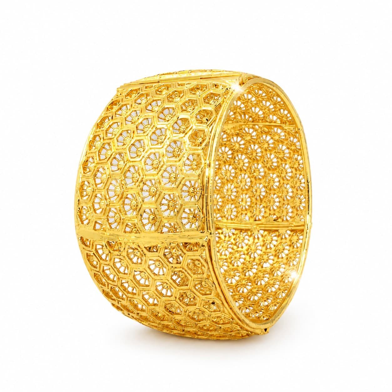 Shineora Honeycomb Royale Cuff Kada - 5