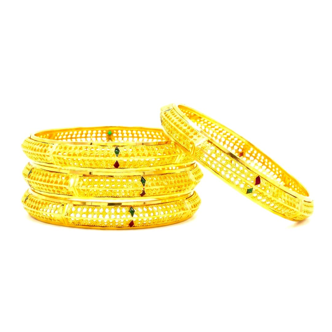 Shineora Swarnjaal Bangles Set of 4 - 5