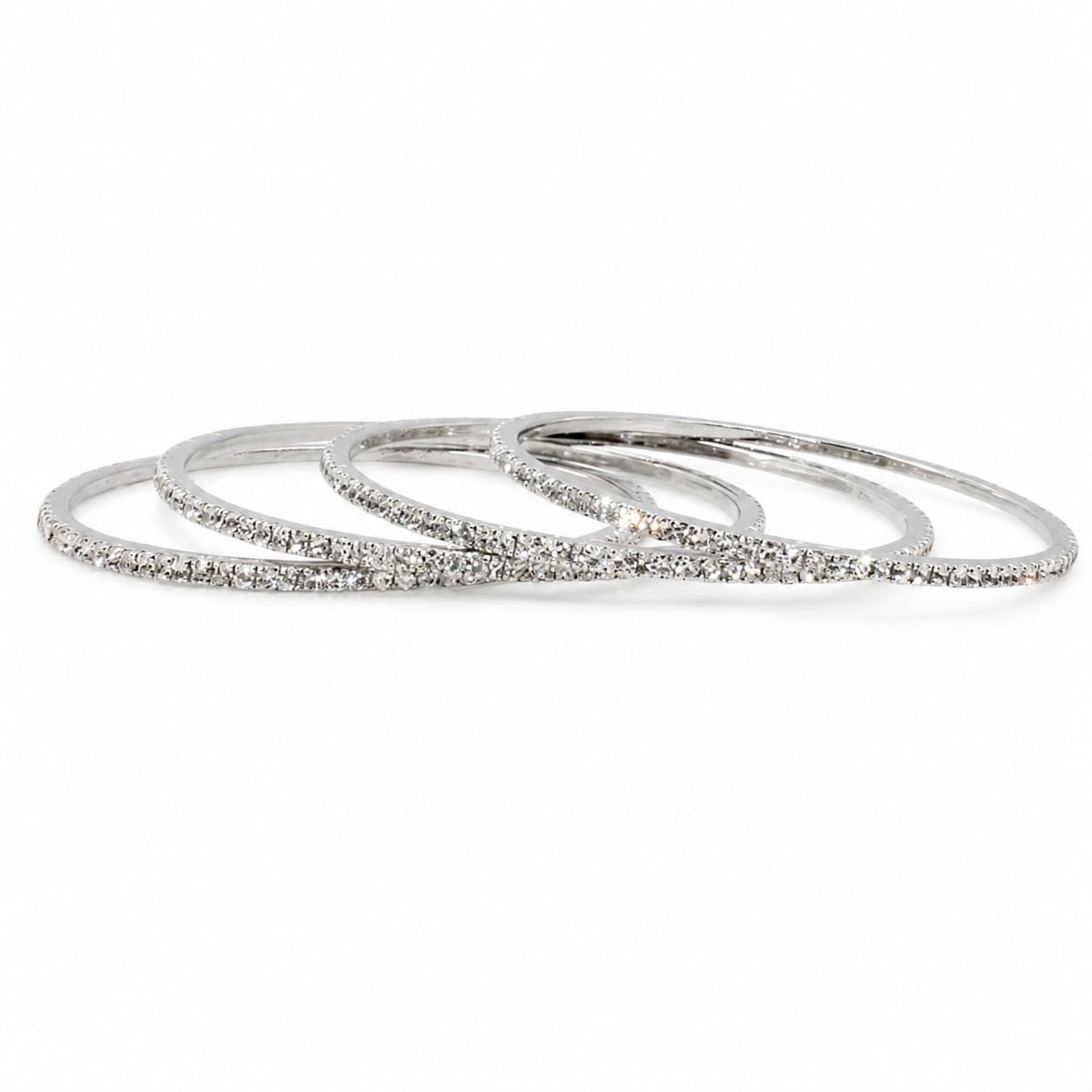 Shineora Women Silver-Plated Crystal Studded Contemporary Bracelet - 4