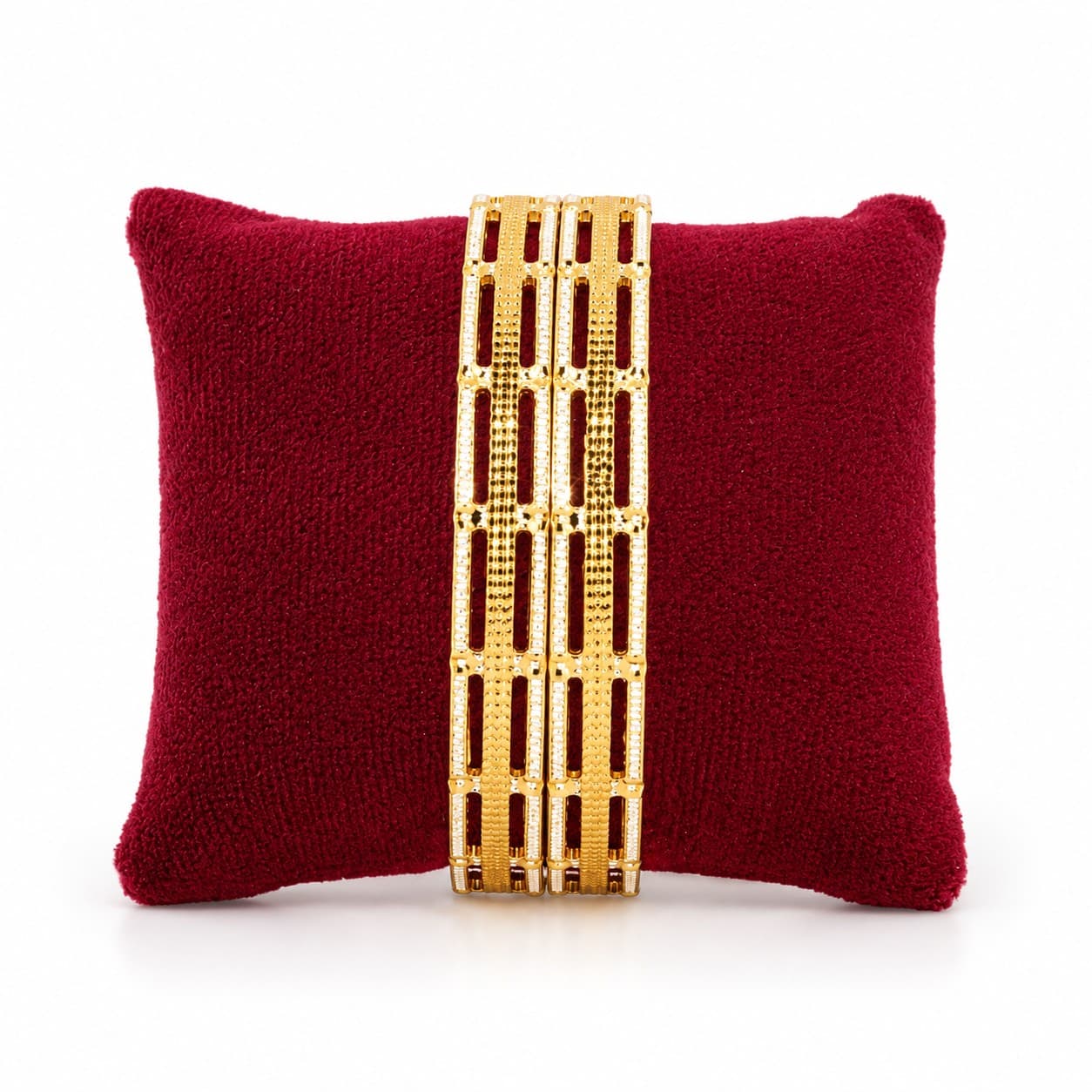 Shineora Premium Gold-Plated Geometric Designer Bangles Set for Women (Set of 2) - 5