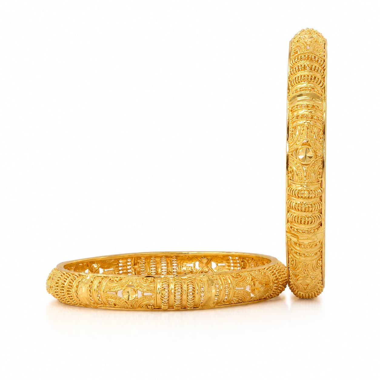 Shineora Heritage Gold Plated Bangles Set - 3