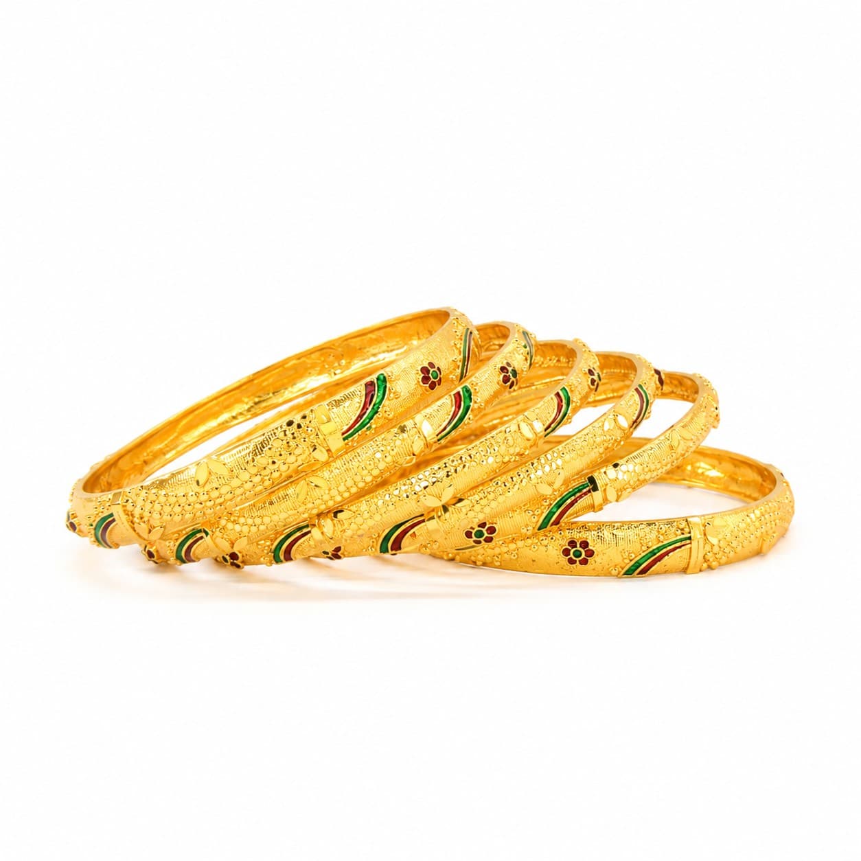 Shineora Rangrekha Heritage Bangles Set of 6 - 5
