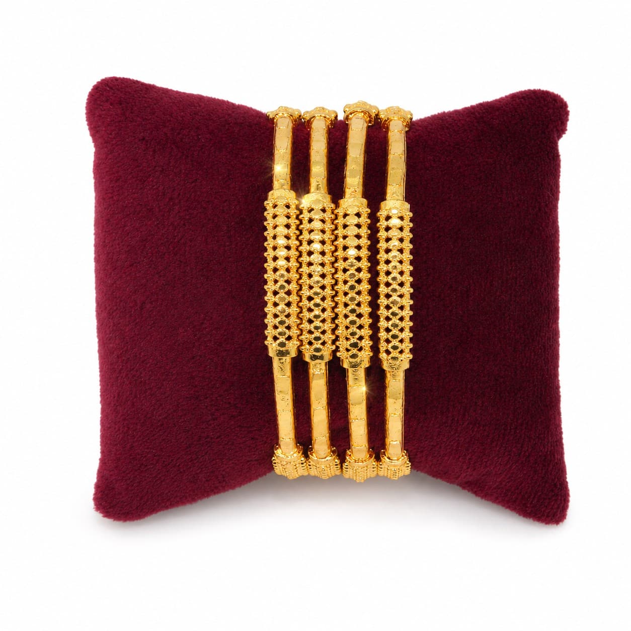 Shineora Women Gold-Plated Textured Designer Bangles Set (Pack of 4) - 5